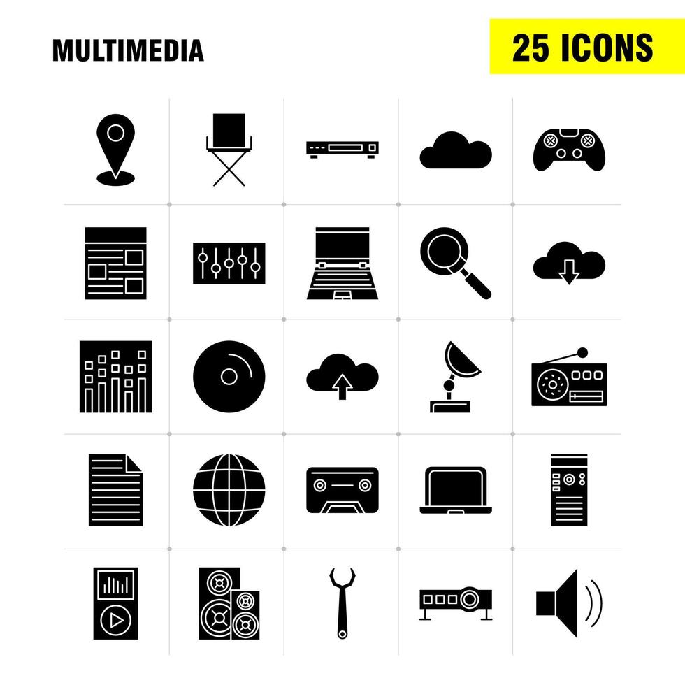 Multimedia Solid Glyph Icon for Web Print and Mobile UXUI Kit Such as Disco Ball Ball Disco Party Ball Equalizer Beat Pictogram Pack Vector