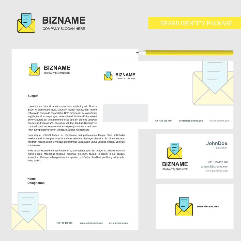 Message Business Letterhead Envelope and visiting Card Design vector template