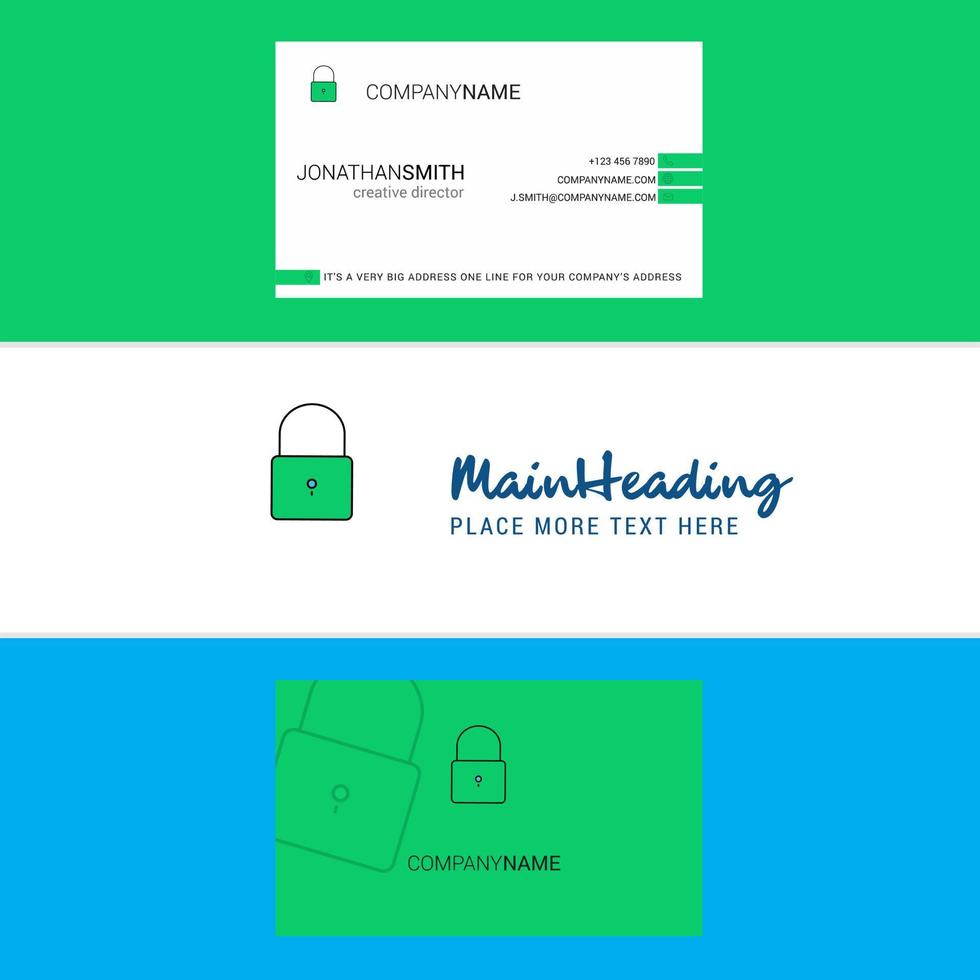 Beautiful Locked Logo and business card vertical Design Vector