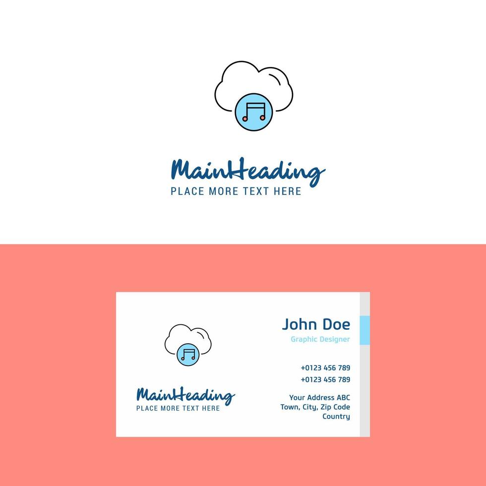 Flat Music on cloud Logo and Visiting Card Template Busienss Concept Logo Design vector