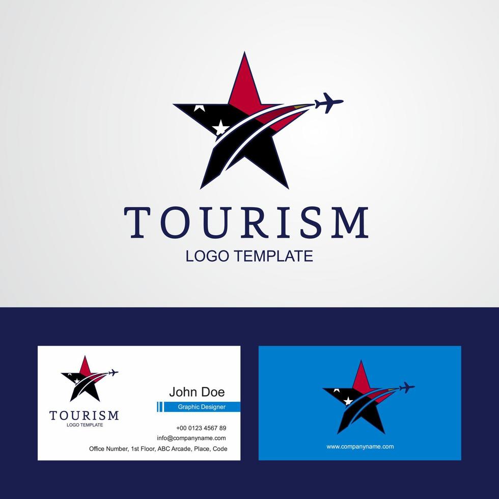 Travel Papua New Guinea flag Creative Star Logo and Business card design vector