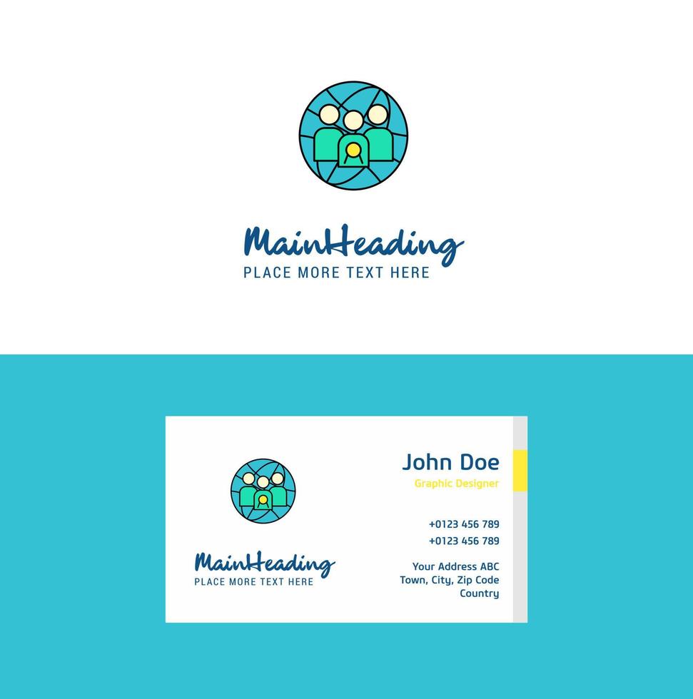 Flat Group avatar Logo and Visiting Card Template Busienss Concept Logo Design vector