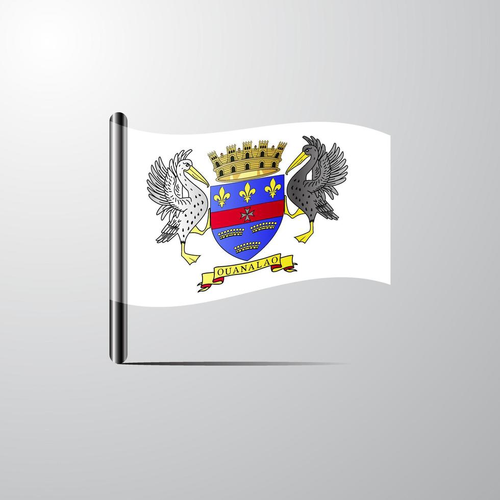 Saint Barthelemy waving Shiny Flag design vector