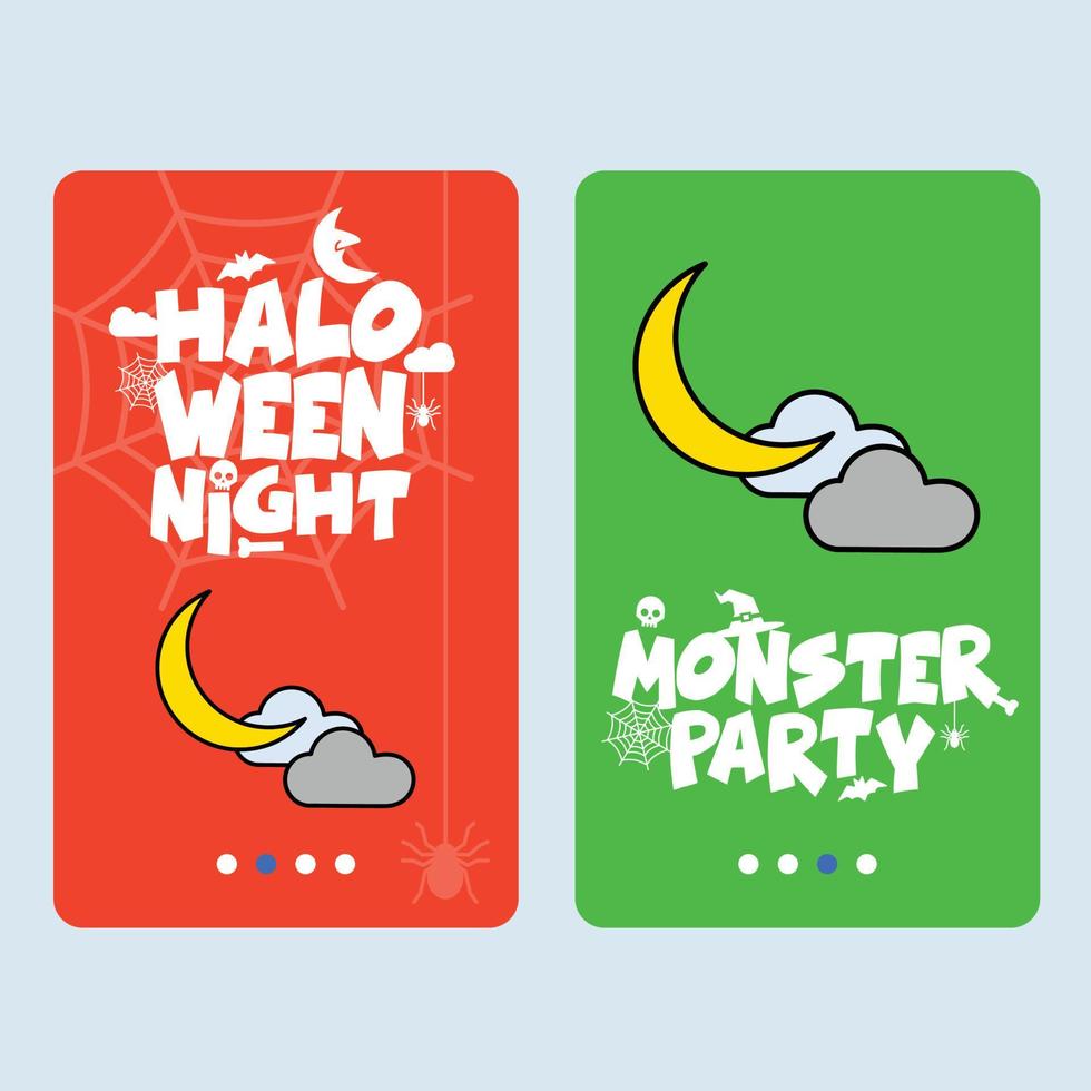 diseño de invitación de feliz halloween con vector de luna