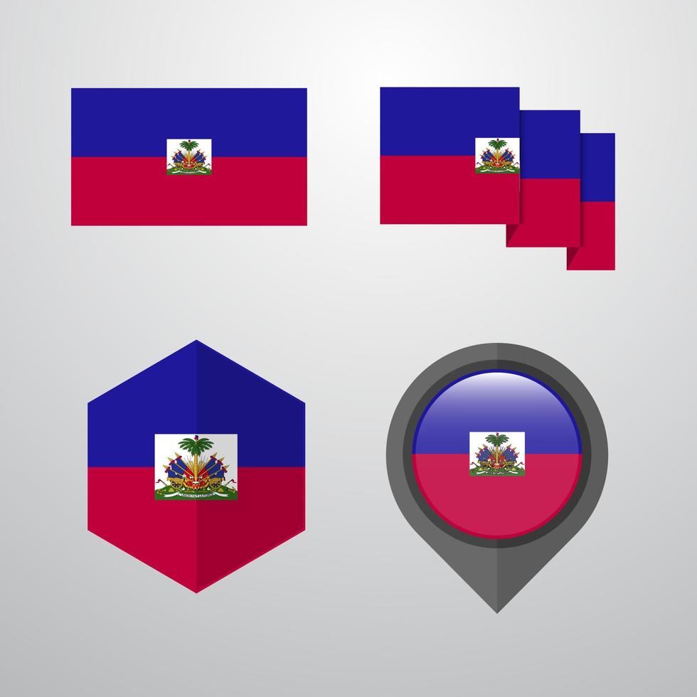 vector de conjunto de diseño de bandera de haití