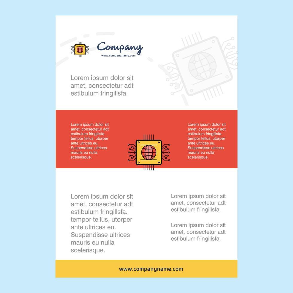 Template layout for Processor comany profile annual report presentations leaflet Brochure Vector Background