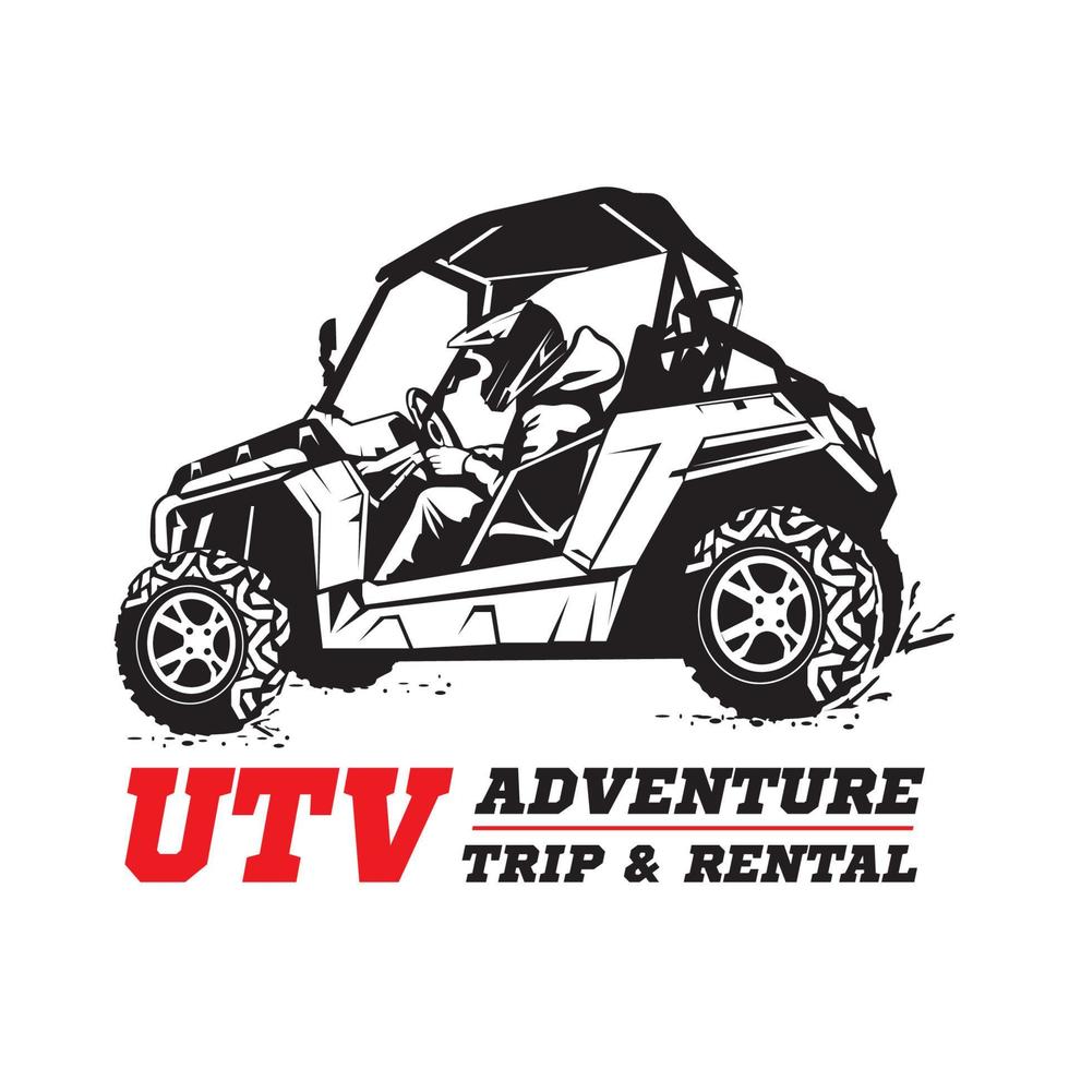 logotipo de ilustración de vector de aventura de carreras de buggy y utv, perfecto para recorridos y logotipo de evento de carreras también diseño de camiseta