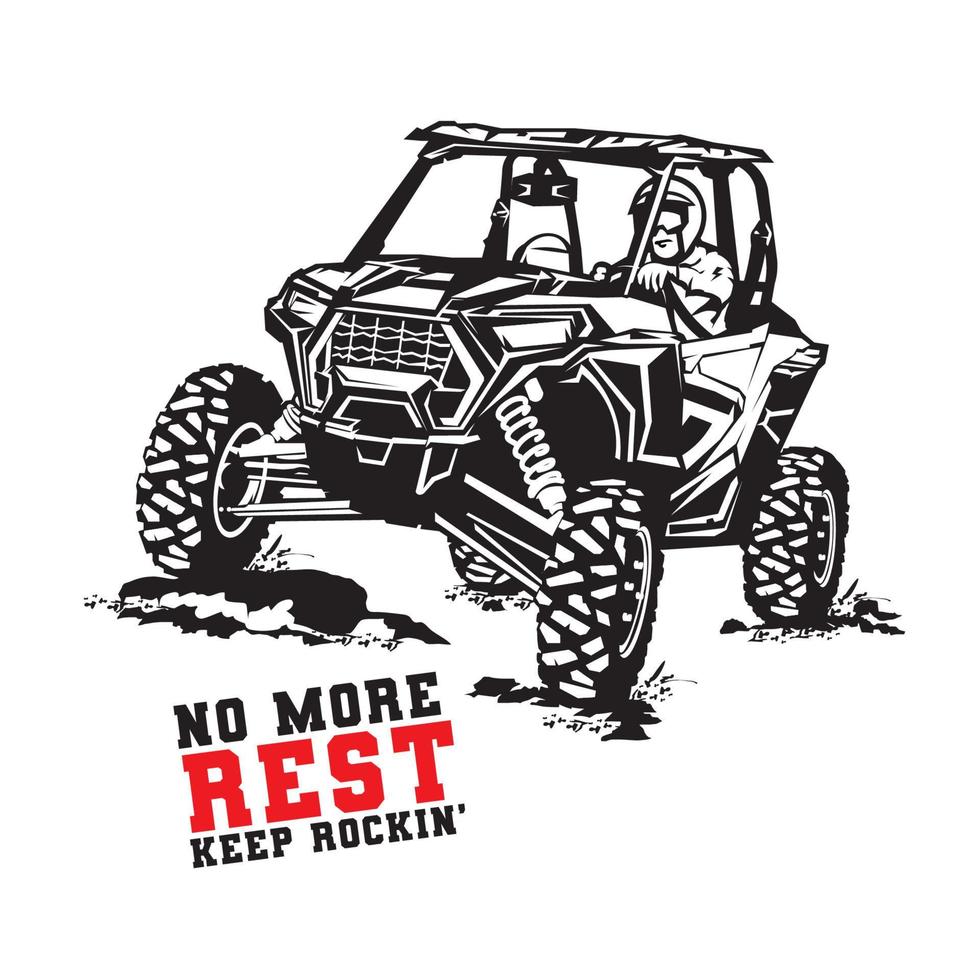 Buggy and UTV racing adventure vector illustration logo, perfect for tours and racing event logo also tshirt design