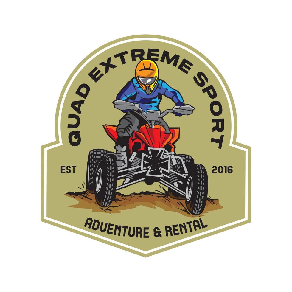 atv quad racing e ilustración de vectores de aventura, perfecto para el diseño de camisetas y la tienda de atv y el logotipo de alquiler