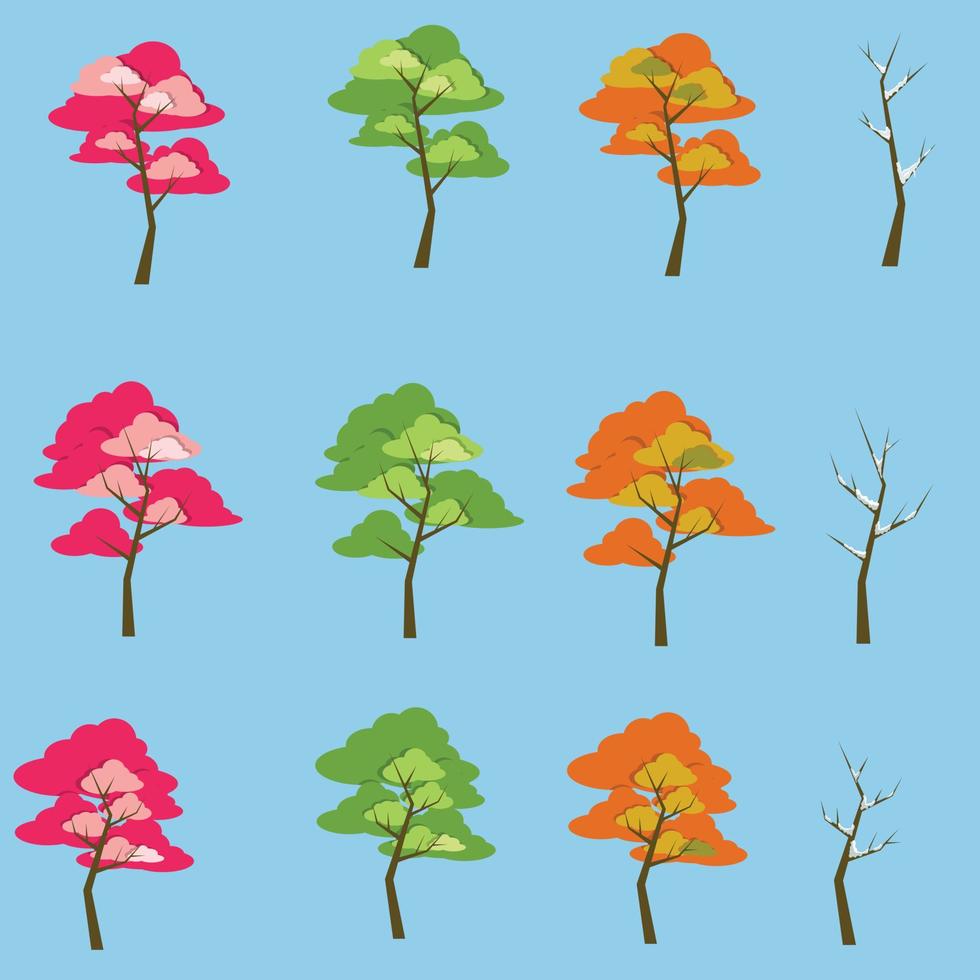 all season tree spring summer autumn and winter 14212400 Vector Art at
