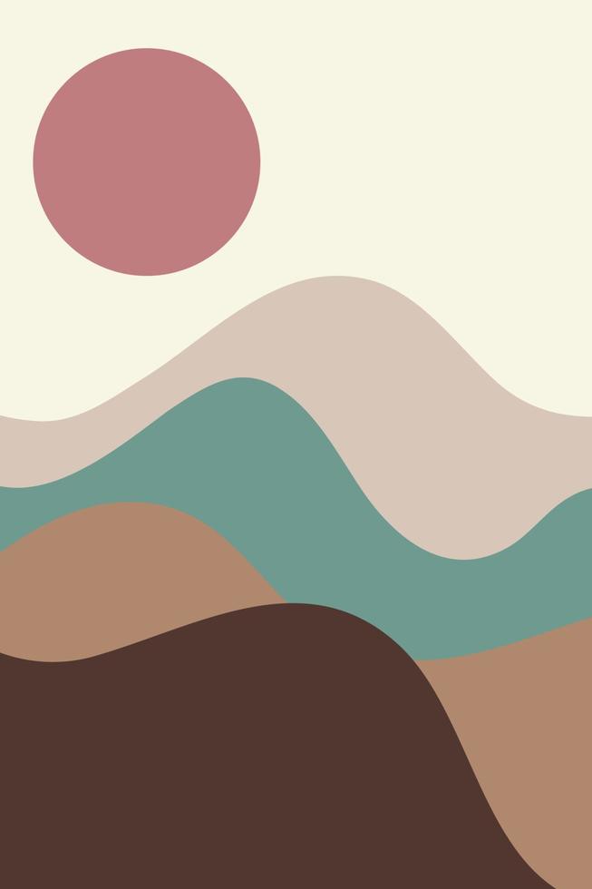 Diseño plano de ilustración 2d con color suave. montaña abstracta plana. vector