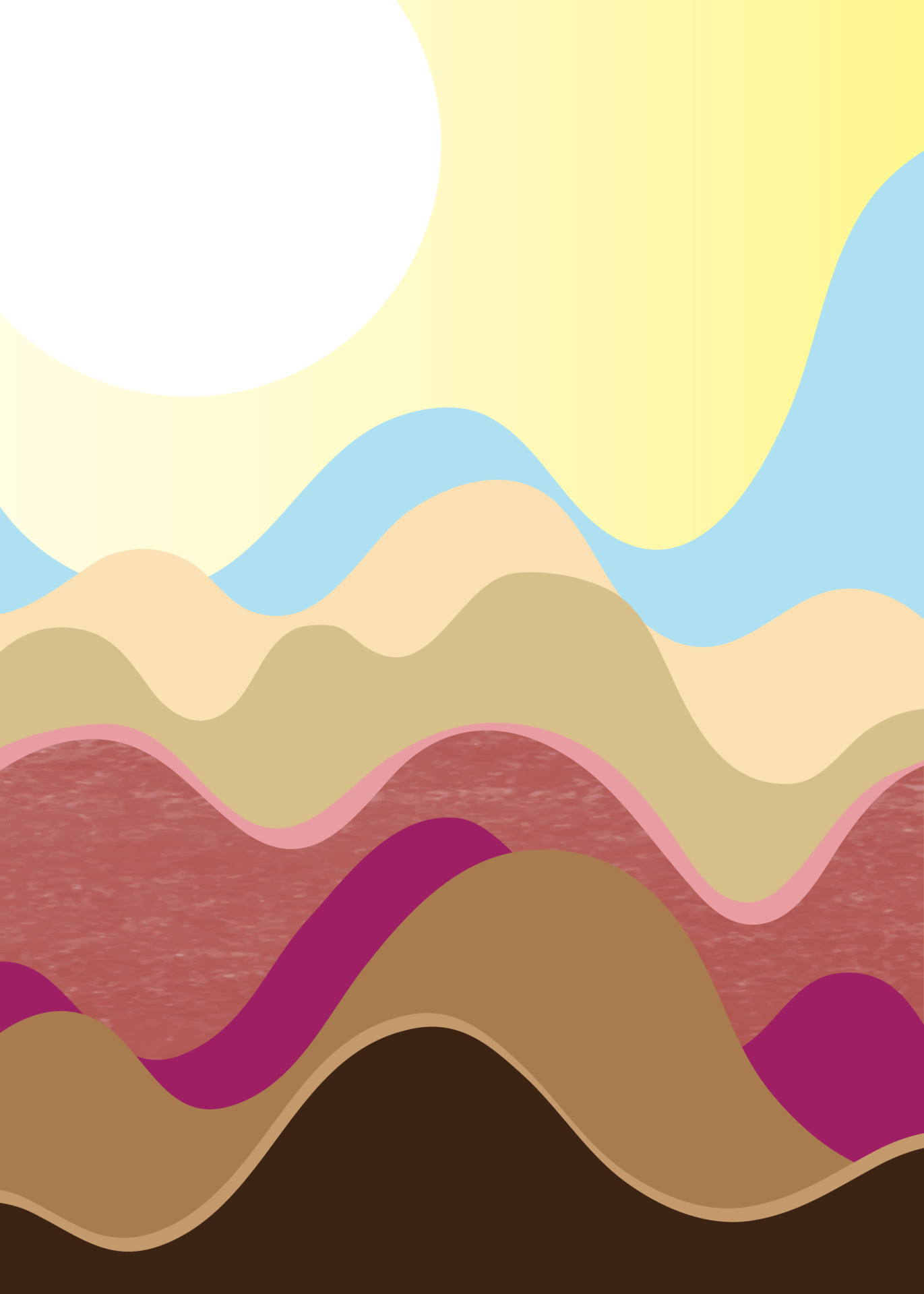 2D illustration flat design with soft color.flat abstract mountain