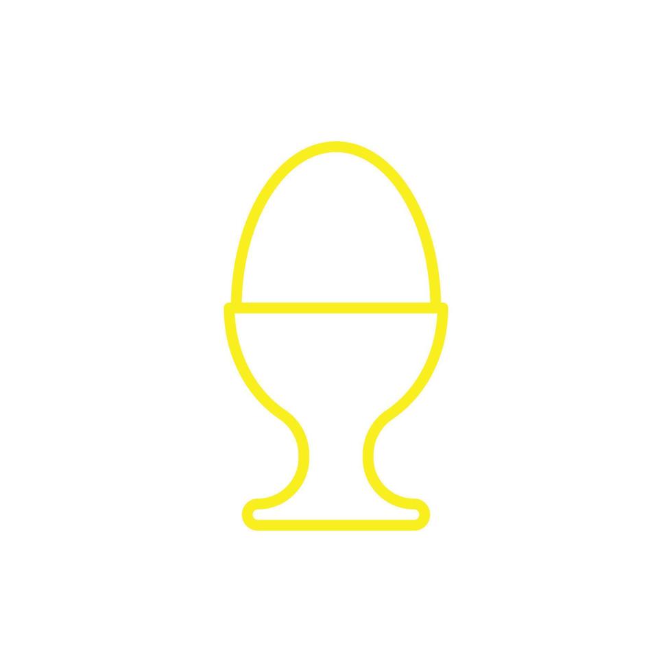 eps10 yellow vector Egg cup server holder with hard boiled egg icon isolated on white background. egg stand symbol in a simple flat trendy modern style for your website design, logo, and mobile app