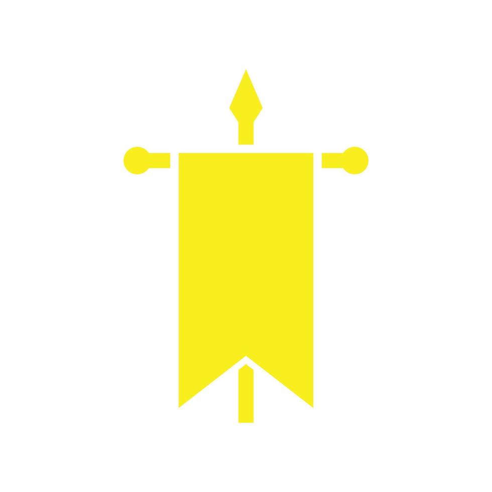eps10 bandera de batalla vectorial amarilla icono de arte sólido abstracto aislado sobre fondo blanco. símbolo de estandarte de guerra en un estilo moderno y plano simple para el diseño de su sitio web, logotipo y aplicación móvil vector