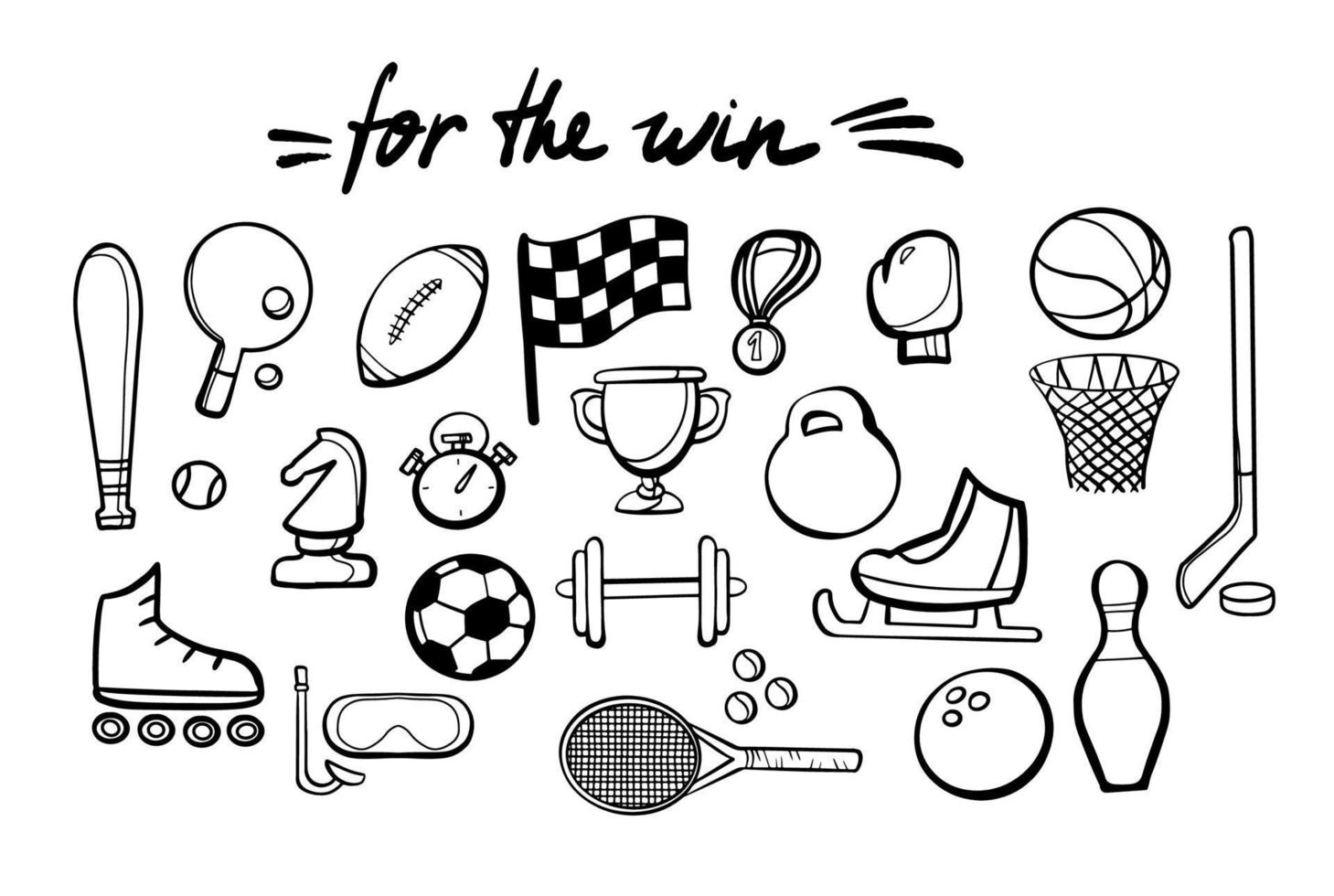 Hand drawn sport doodle set, excellent vector illustration, EPS 10