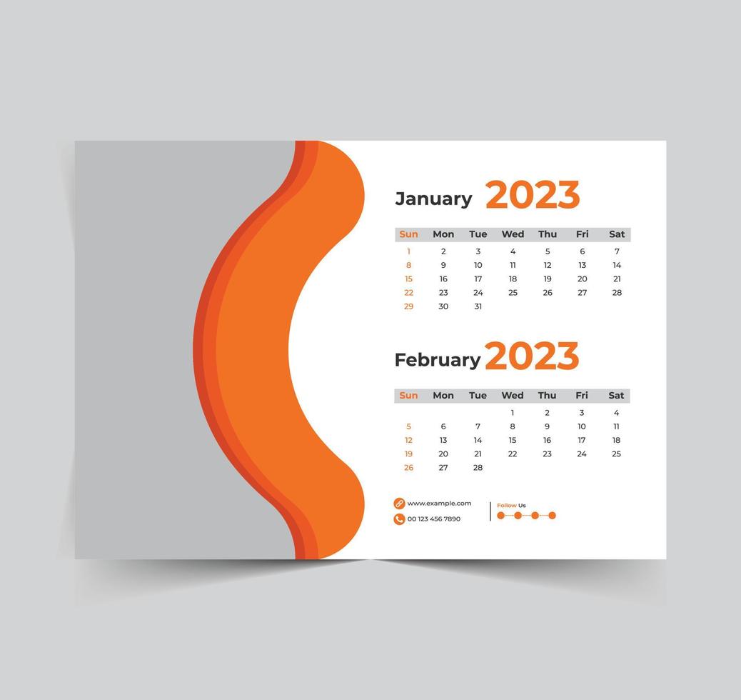 2023 calendario feliz año nuevo diseño vector