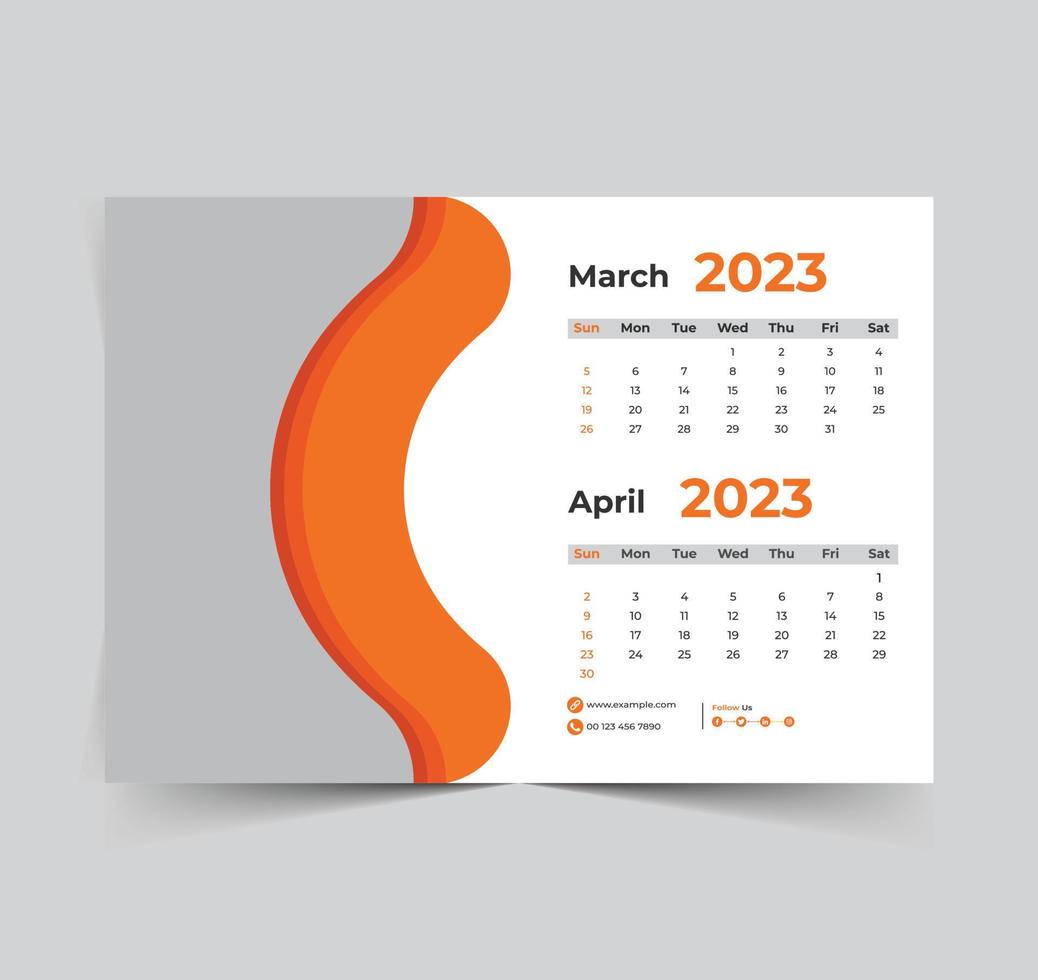 2023 calendario feliz año nuevo diseño vector