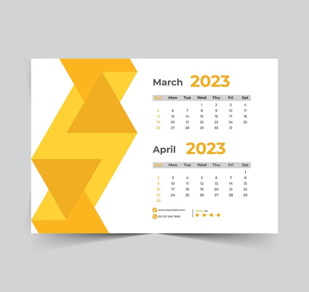 2023 calendario feliz año nuevo diseño vector