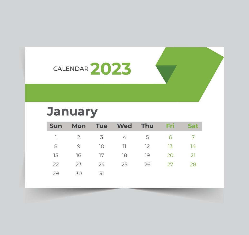 2023 calendario feliz año nuevo diseño vector