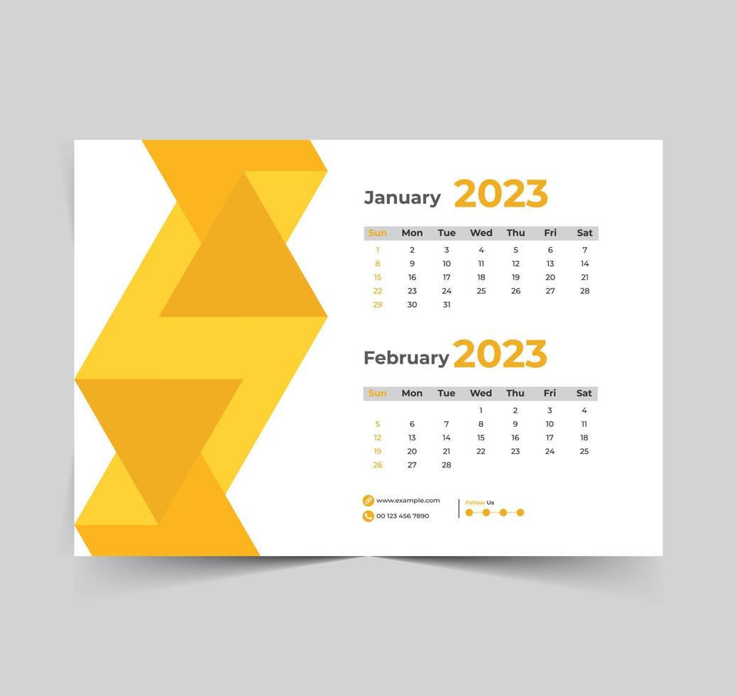 2023 calendario feliz año nuevo diseño vector