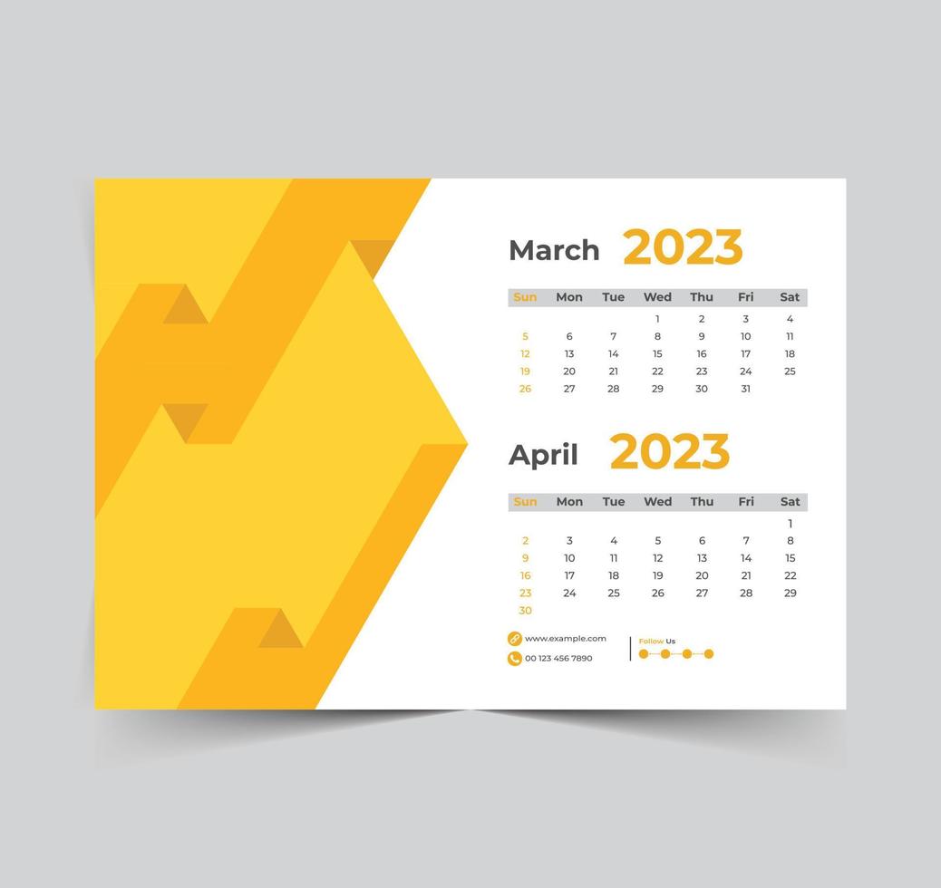 2023 calendario feliz año nuevo diseño vector