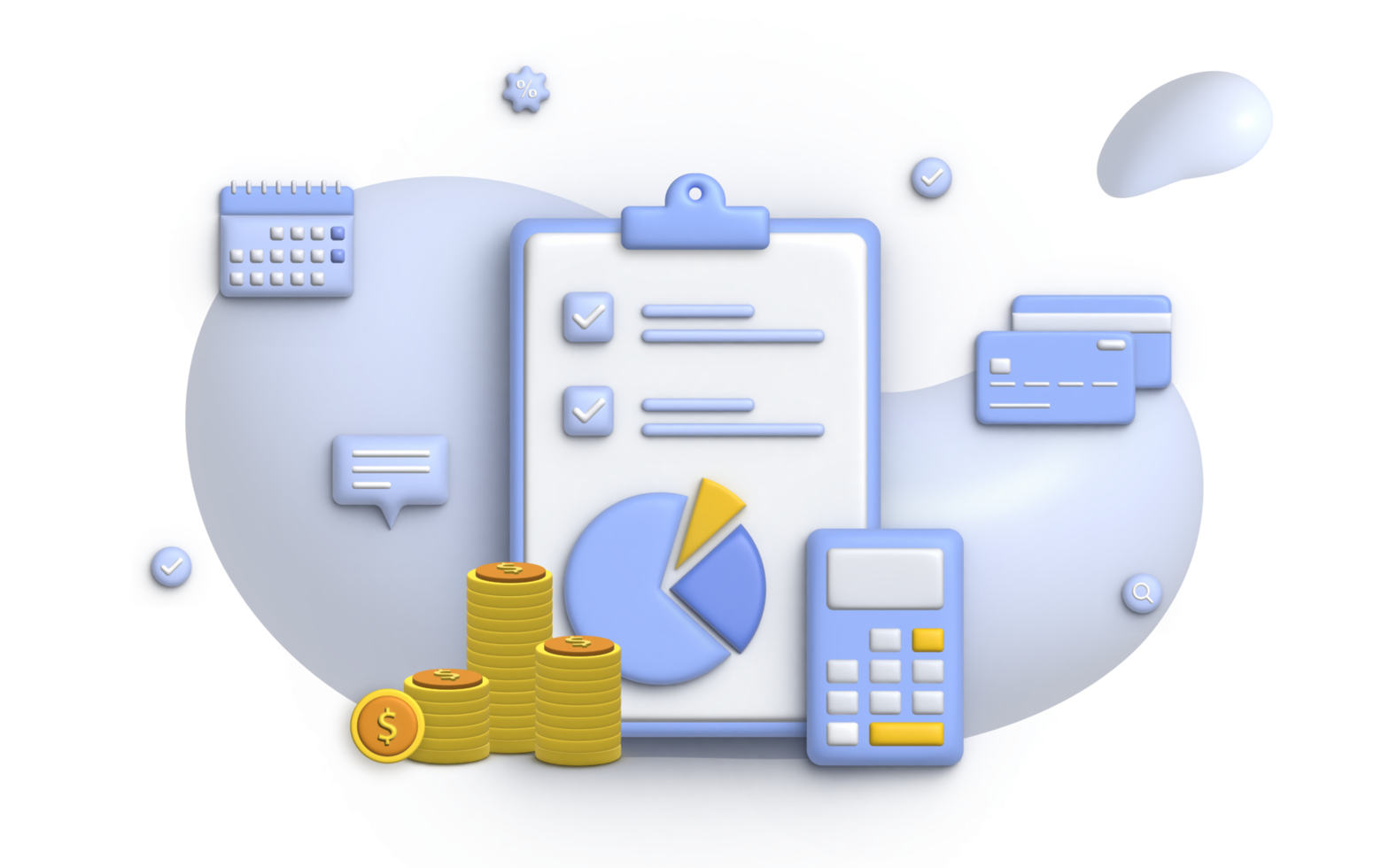 Concept de gestion financière d'illustration 3d et investissement, modèle de bannière de paiement avec de l'argent. png