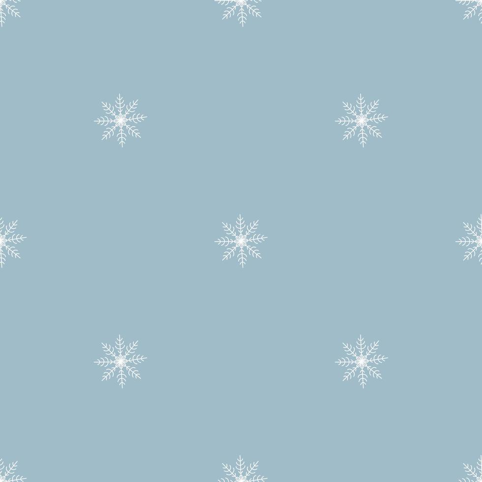 Christmas seamless pattern with snowflakes on a blue layer. vector