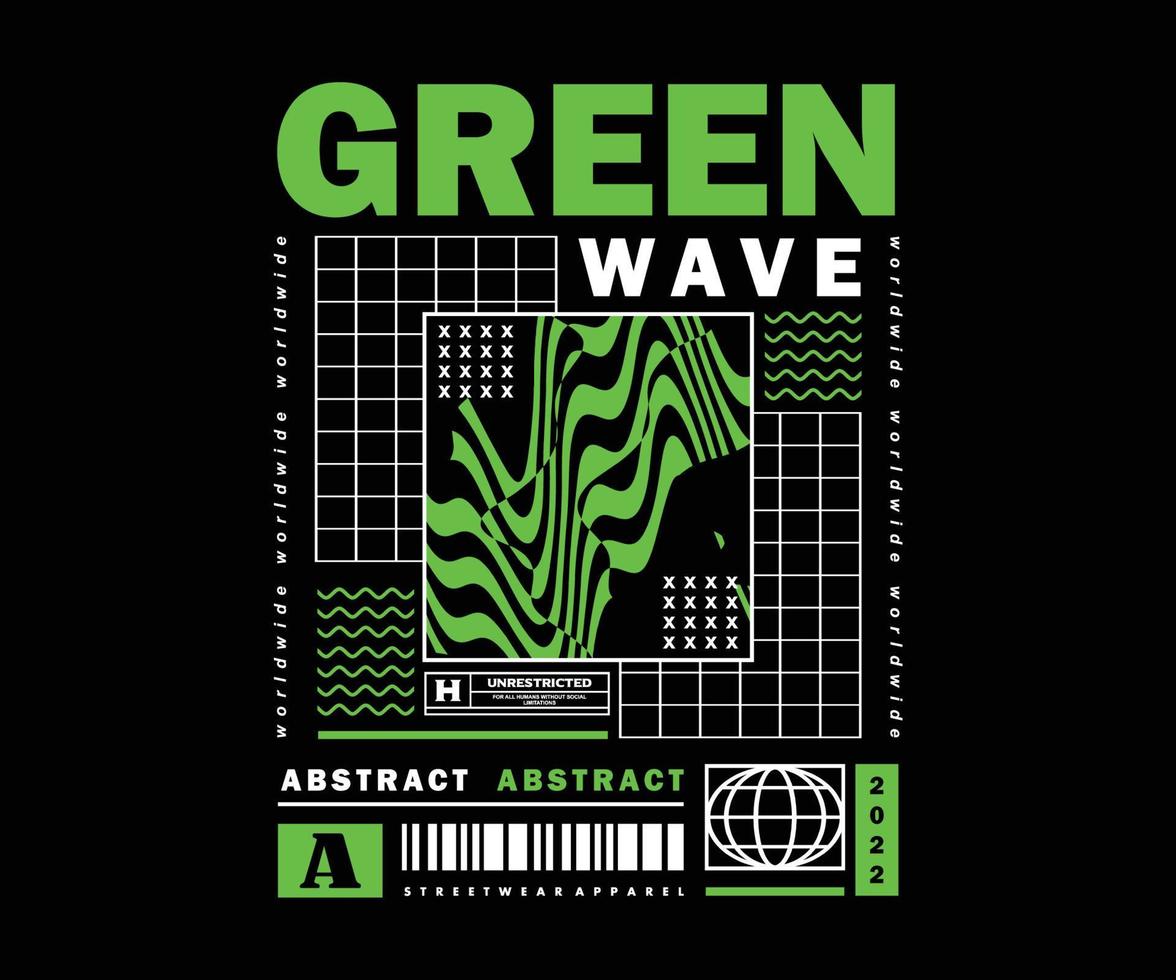 ilustración abstracta diseño de pantalones de afiche verde futurista, gráfico vectorial, afiche tipográfico o camisetas ropa de calle y estilo urbano vector