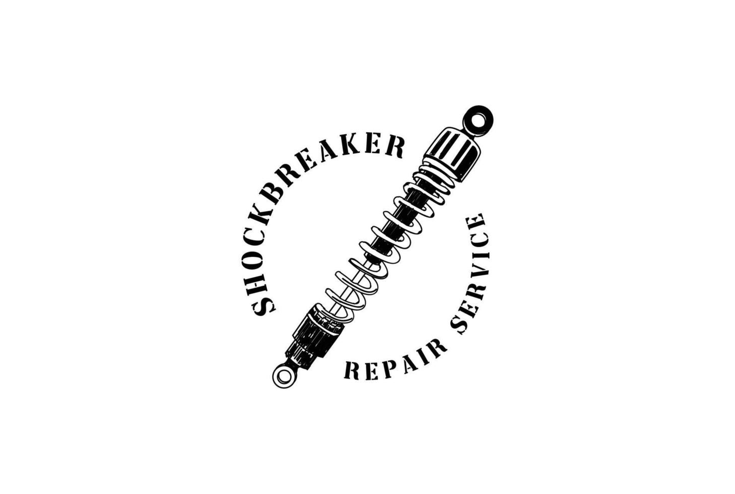 Vintage Retro Motorcycle Shock Breaker Repair Custom Service Logo vector