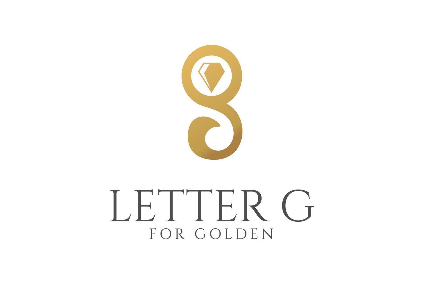 Luxury Initial Letter G for Gold Gem stone Boutique Store Logo vector