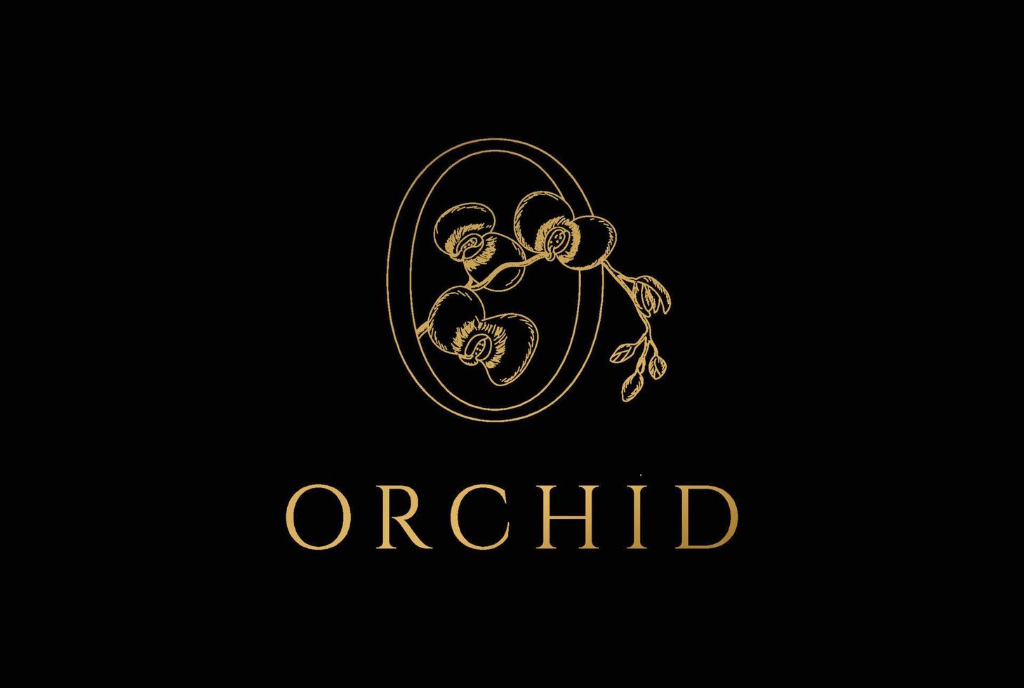 Golden Initial Letter O for Orchid Flower Logo Design vector