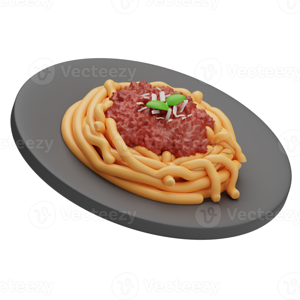 3d interpretazione cibo spaghetti illustrazione png