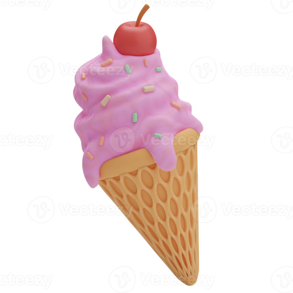 3d Rendering Food ice cream Illustration png