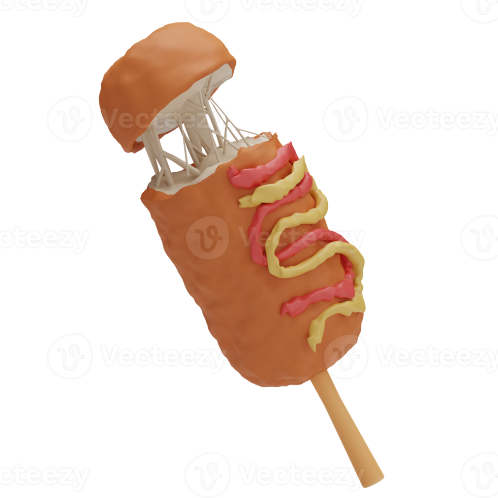 3d Rendering Food corn dog Illustration png