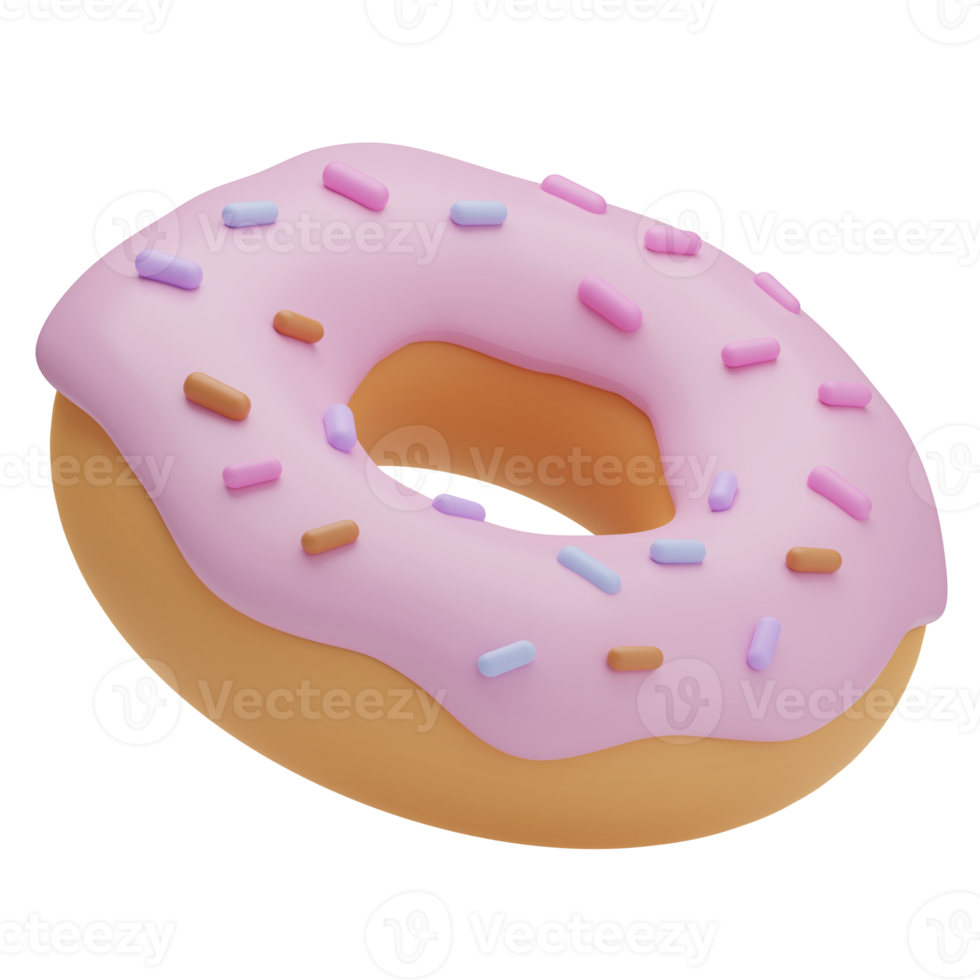 3d renderen voedsel donuts illustratie png