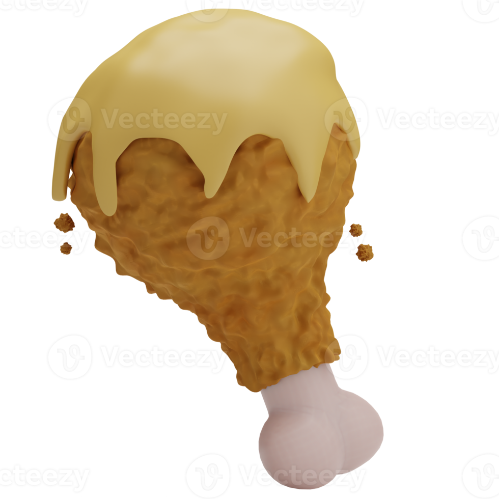 3d Rendering Food Fried chicken Illustration png