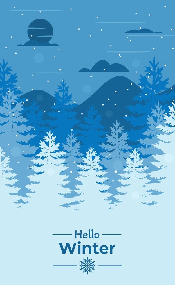 Winter background flat design, for banners, templates, posters, flyers and others. vector