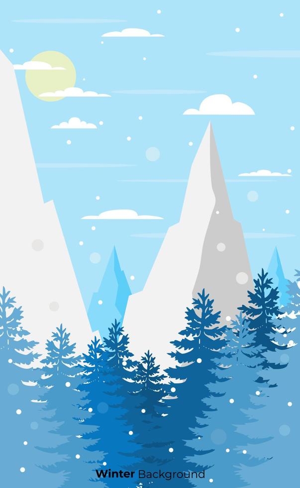 Flat design winter background, for banners, templates, posters, flyers and others. vector