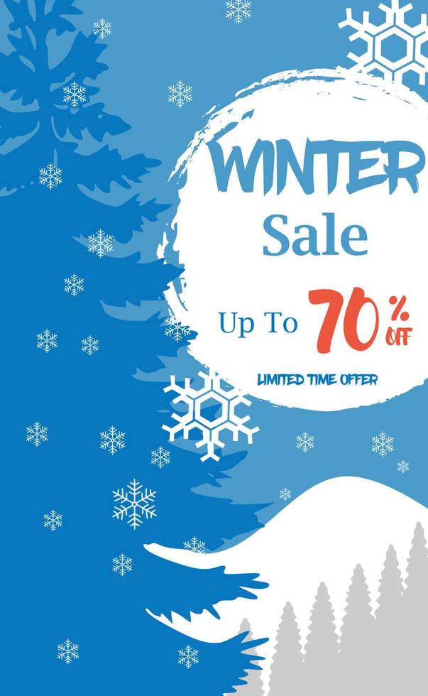 Winter sale background, for banners, templates, posters, flyers and others. vector