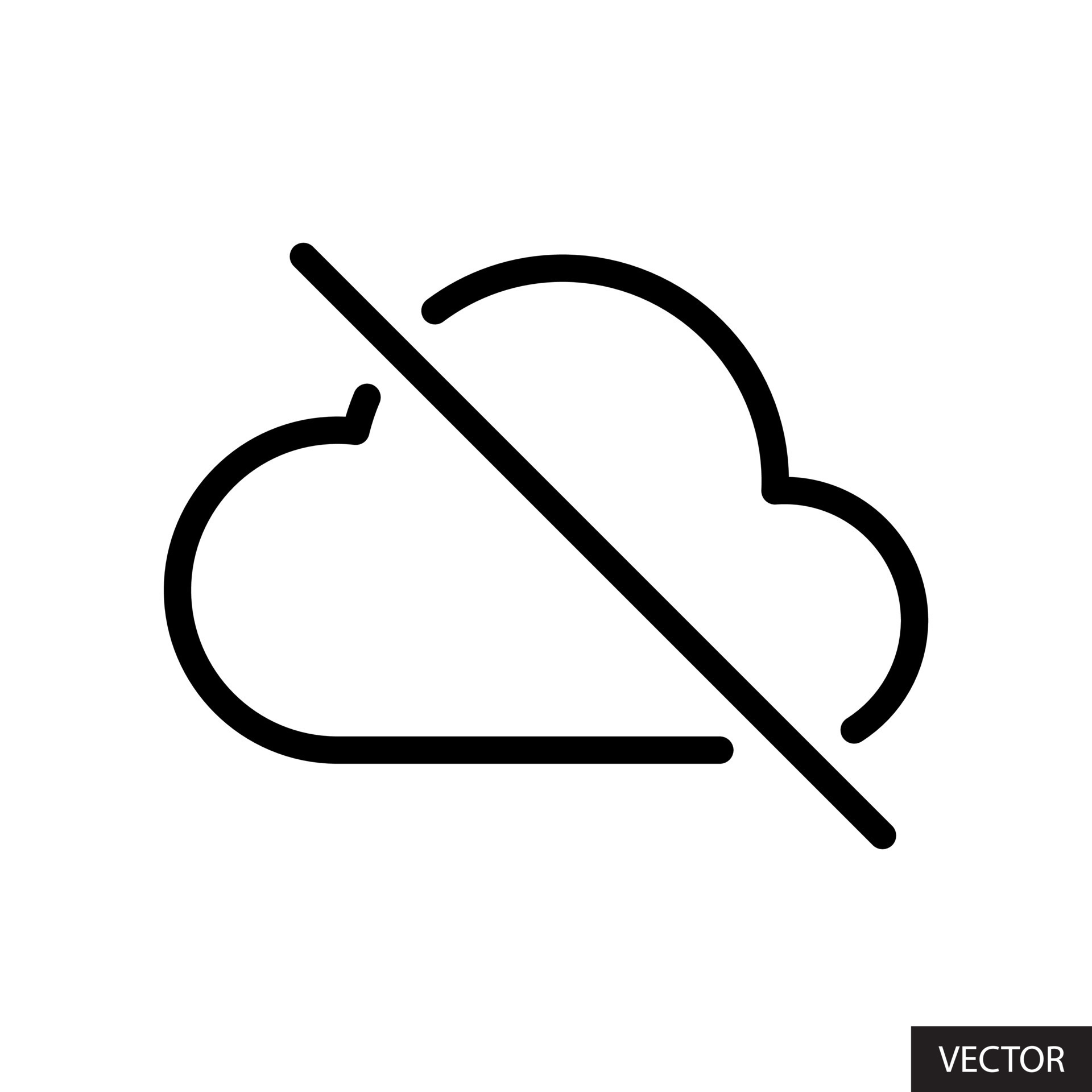 Cloud backup turn off, sync disable, online storage data upload off icon in  line style design isolated on white background. Editable stroke. 14213198  Vector Art at Vecteezy