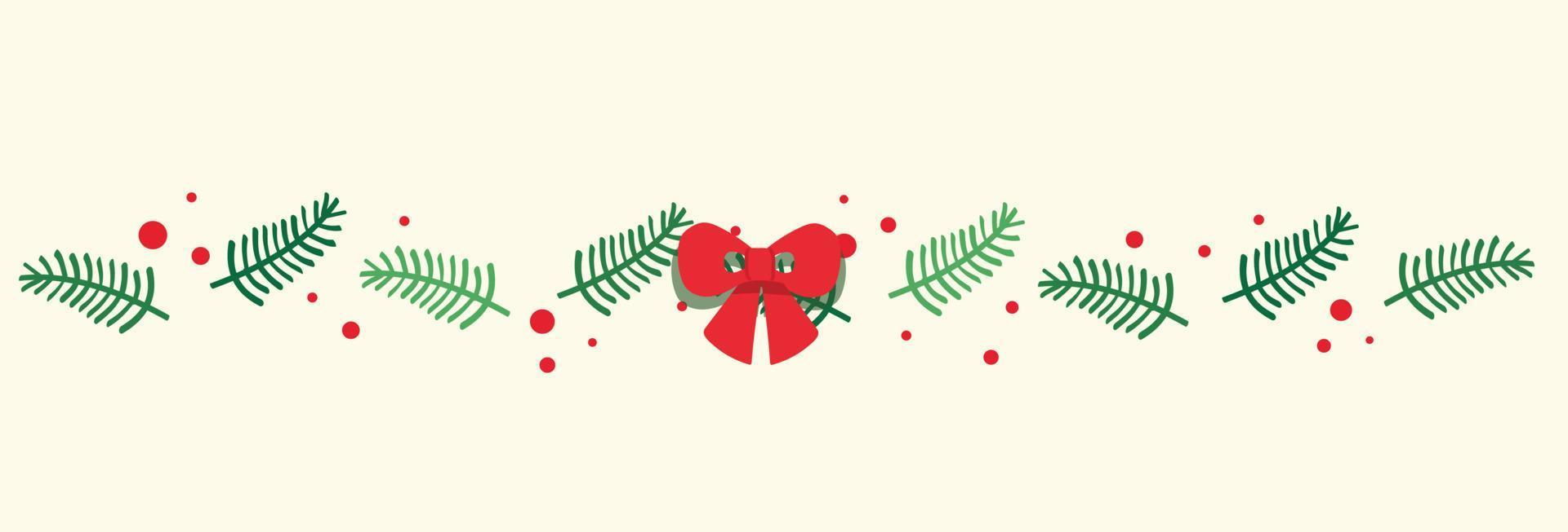 Christmas wreath leafs banner vector