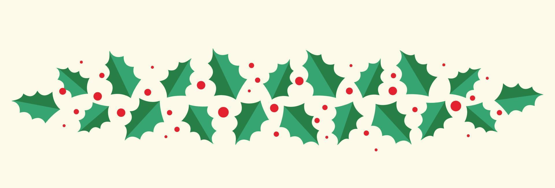 Christmas wreath leafs banner vector