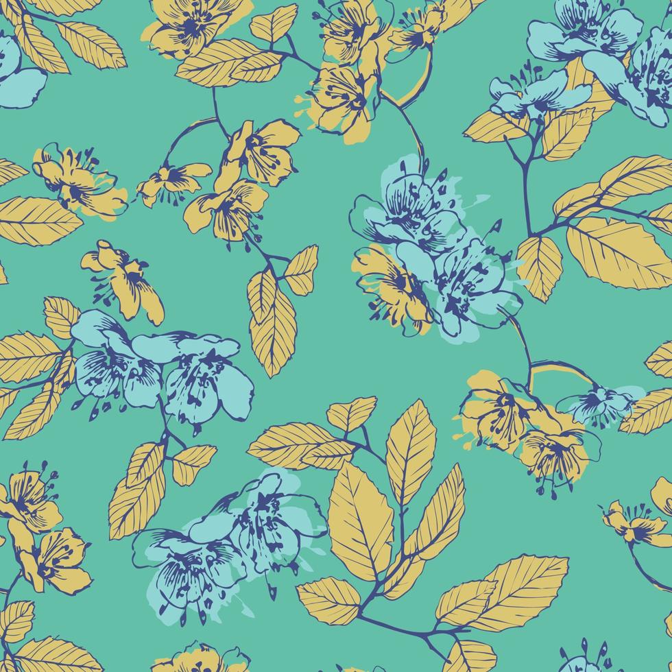 fondo natural con flores pintadas de colores vector