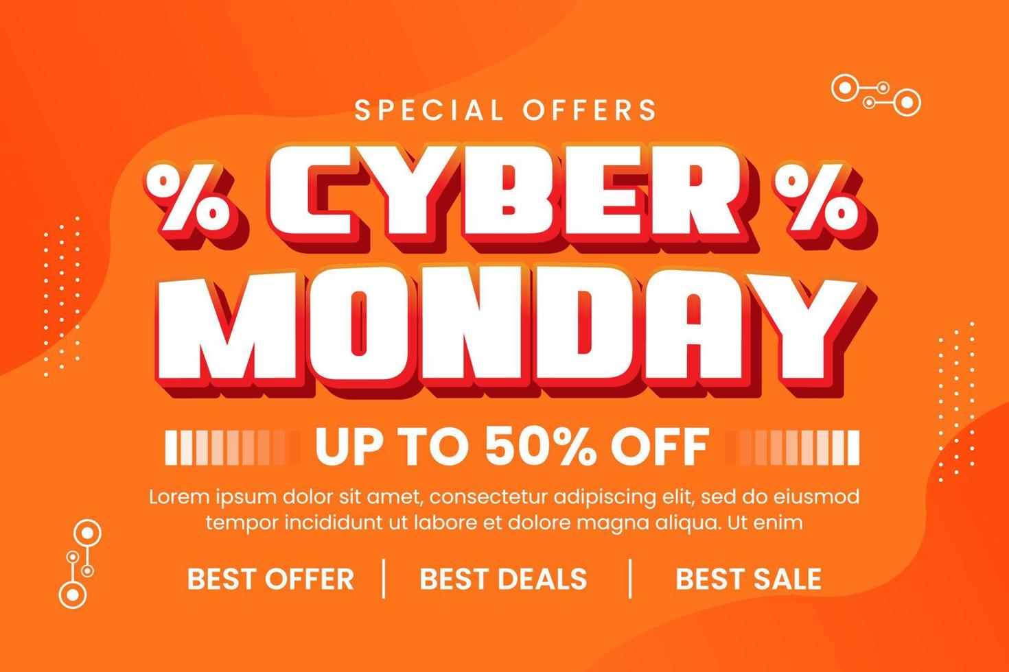 Cyber Monday background design template is easy to customize vector