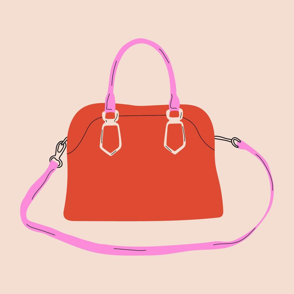 Women fashion bag. Lady accessories vector flat illustration