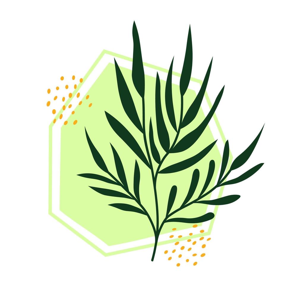 Abstract leaves. Floral composition. vector
