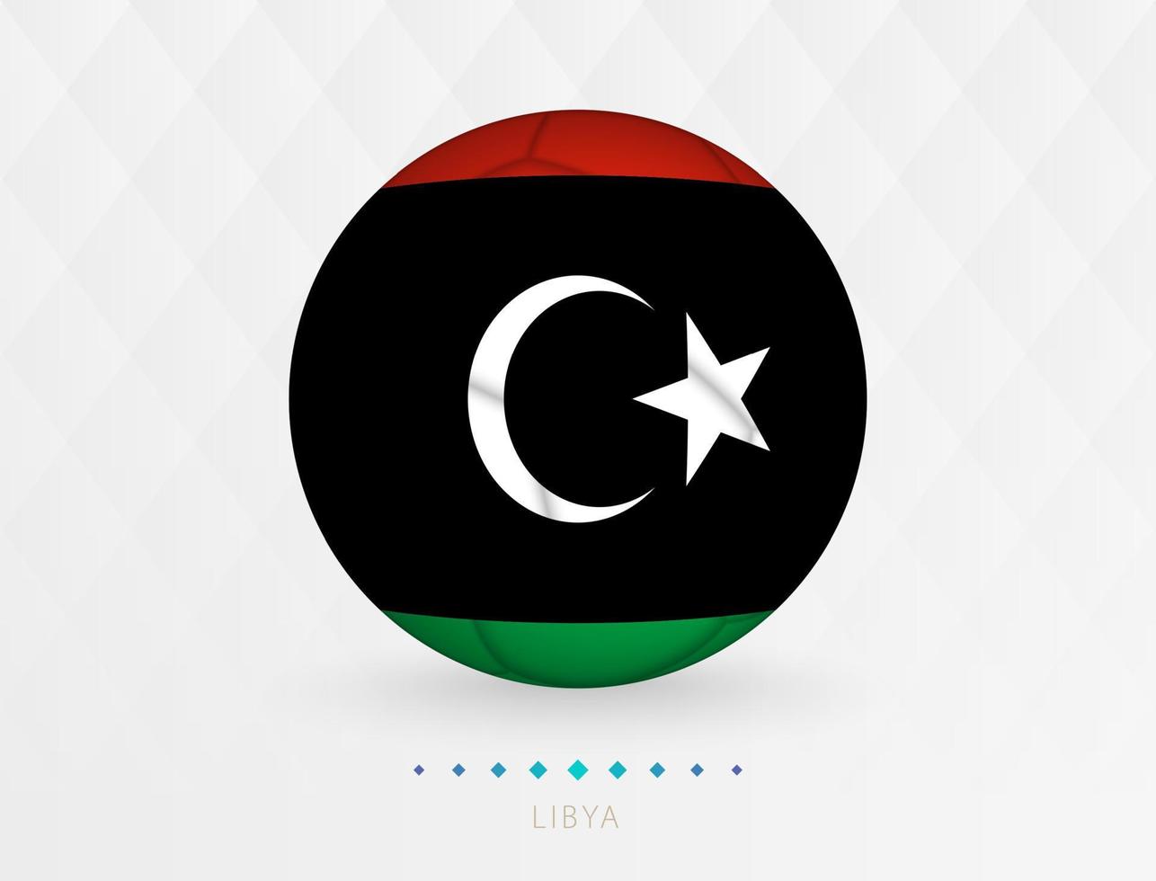 Football ball with Libya flag pattern, soccer ball with flag of Libya national team. vector