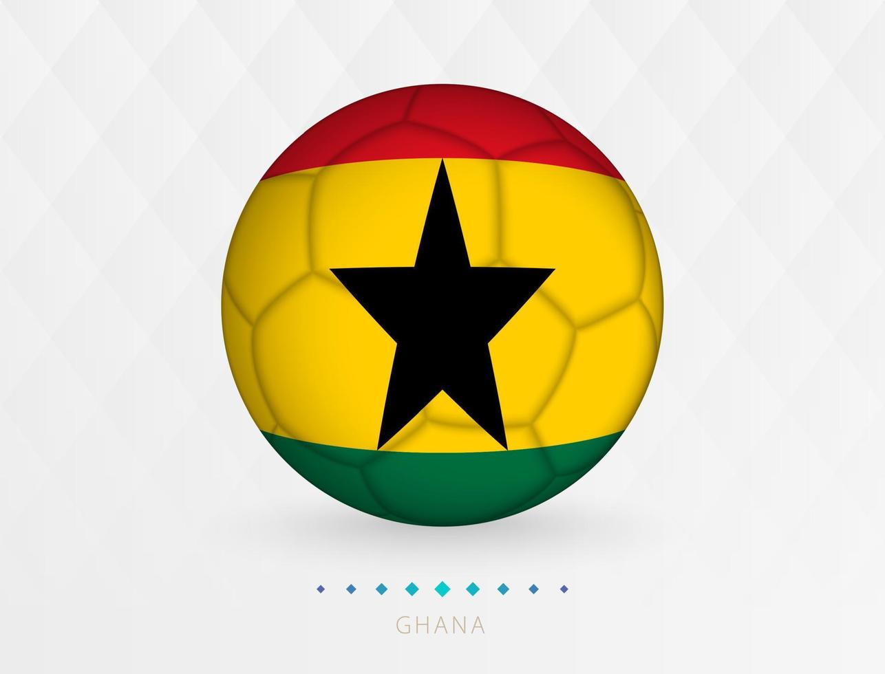 Football ball with Ghana flag pattern, soccer ball with flag of Ghana national team. vector