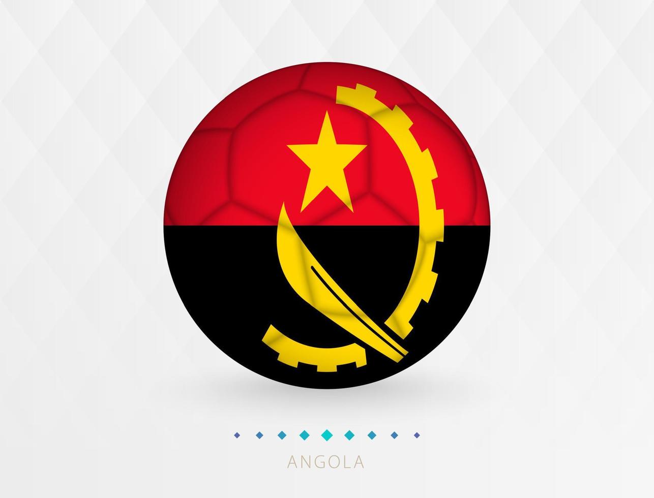 Football ball with Angola flag pattern, soccer ball with flag of Angola national team. vector