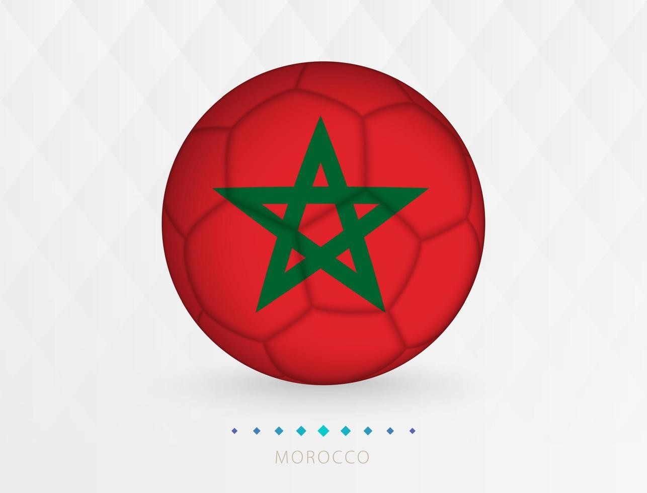 pelota de fútbol con el patrón de la bandera de marruecos, pelota de fútbol con la bandera del equipo nacional de marruecos. vector